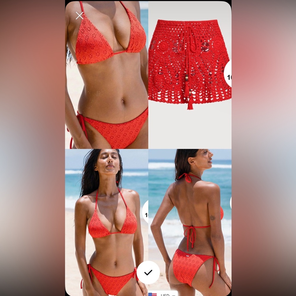 NWT BUNDLE~ (3 Pieces) Bikini + Coverup Skirt | size Large